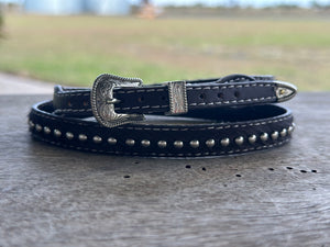 DARK BROWN HIDE ON LEATHER CROWN BAND